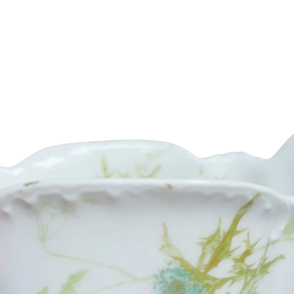 Haviland Antique Limoges France Thistle‎ Porcelain Bowl J.W. Putts. 1876–1889